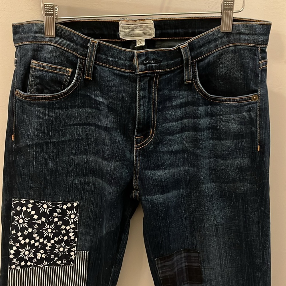 Current/Elliott The Fling Patchwork Jeans Size 26… - image 3